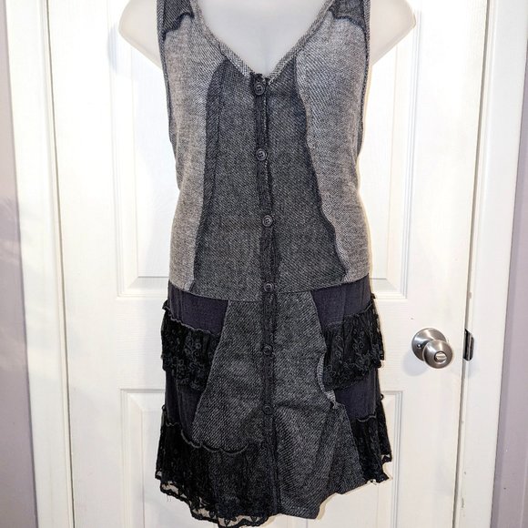 Pretty Angle Boutique Boho Linen Blend Tiered Sleeveless Tunic / Dress - Picture 3 of 10